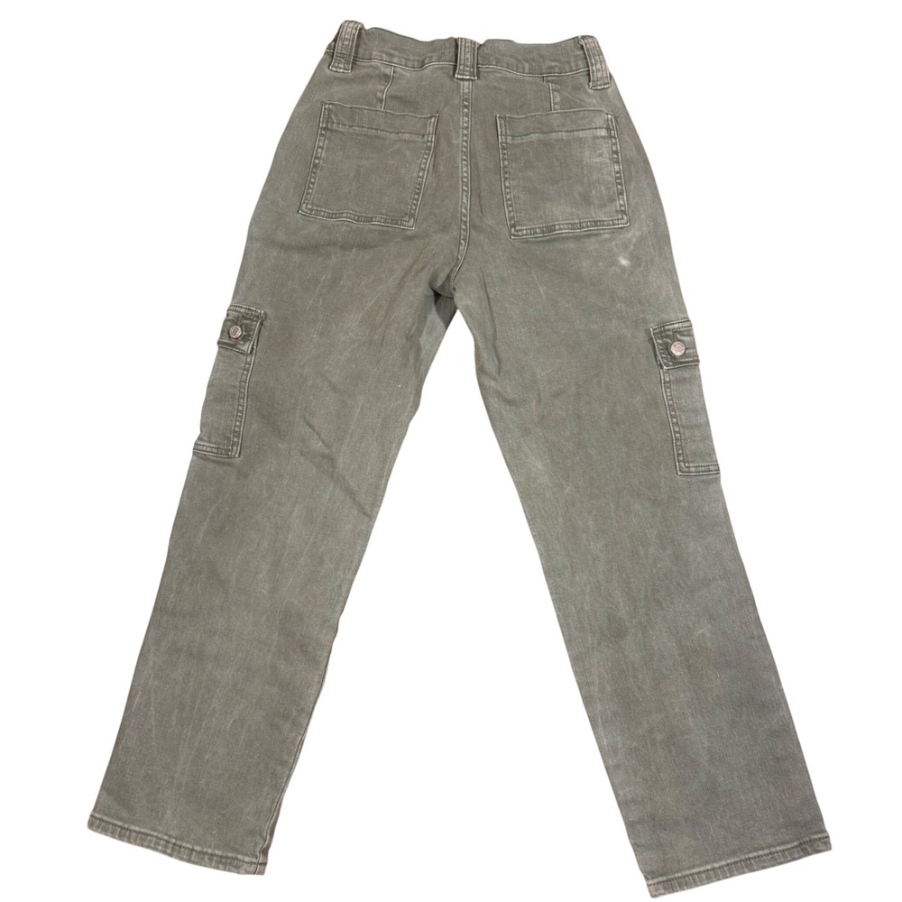 Vervet Los Angeles Olive Green Cargo Pants Straight Leg Utility Jeans Womens 27 - Picture 2 of 10
